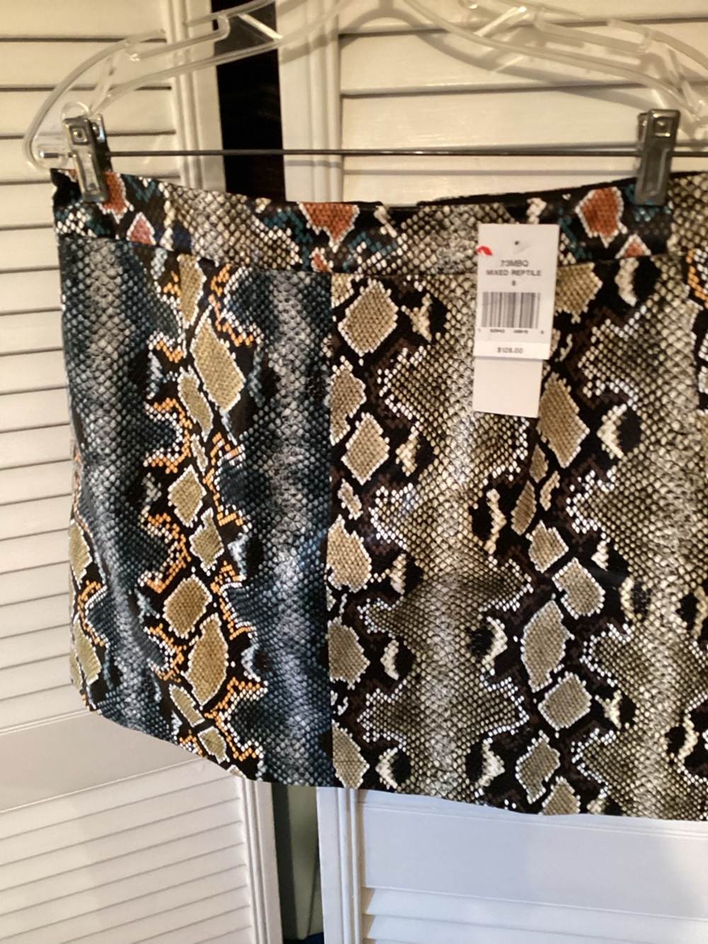French Connection ladies Adilia snakeskin faux leather Mimi skirt
